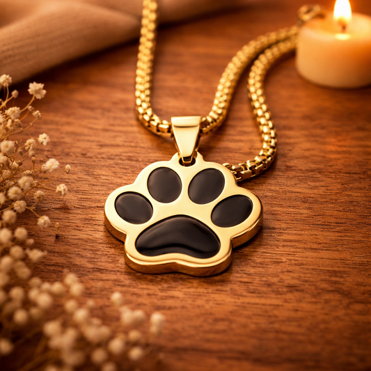 Collana Zampa Pet in Acciaio – Simbolo d’Amore per Cani e Gatti
